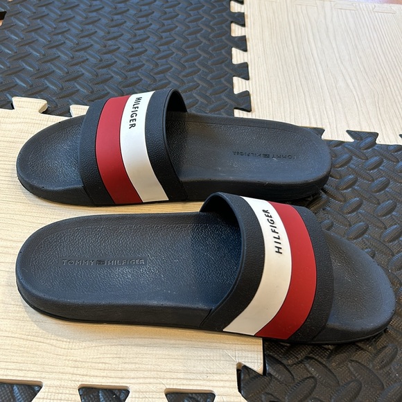 Tommy Hilfiger Men's Earthy Dark Blue and white Slide Sandal size men 11 - Picture 4 of 9